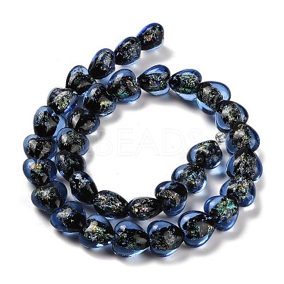 Handmade Dichroic Foil Glass Beads Strands DICH-U001-03I-1