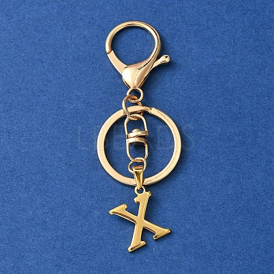 304 Stainless Steel Initial Letter Charm Keychains KEYC-YW00005-24-1