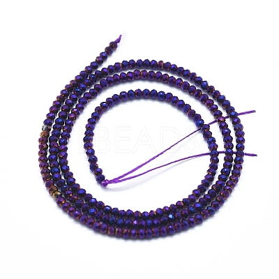 Electroplate Glass Beads Strands GLAA-F079-A-FP05-1