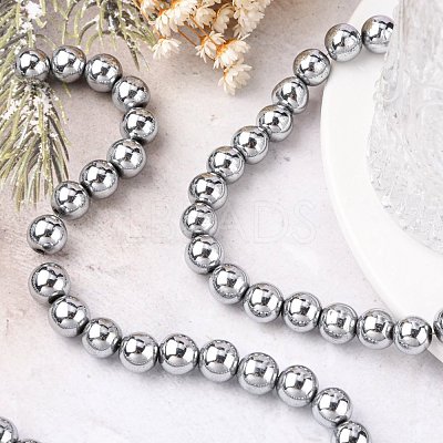 Non-Magnetic Synthetic Hematite Beads Strands X-G-S096-10mm-3-1