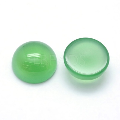 Natural Dyed & Heated Green Onyx Agate Cabochons G-P393-R38-12mm-1