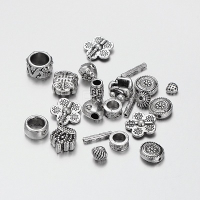 Tibetan Style Alloy Beads TIBEB-X0047-AS-1