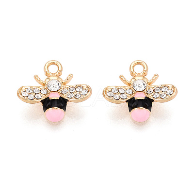 Alloy Rhinestone and Enamel Pendants PALLOY-T092-41G-02-1