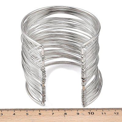 Spring 304 Stainless Steel Open Bangles for Women BJEW-K288-02A-P-1