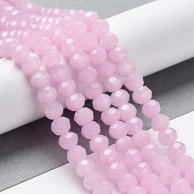 Baking Paint Imitation Jade Glass Bead Strands X-DGLA-A034-J8MM-A26-1