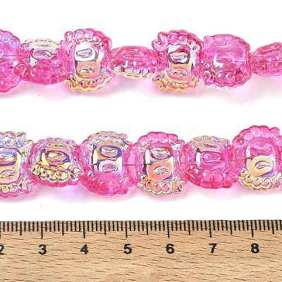Electroplate Baking Paint Transparent Glass Beads Strands GL-CBA17FF-01J-1
