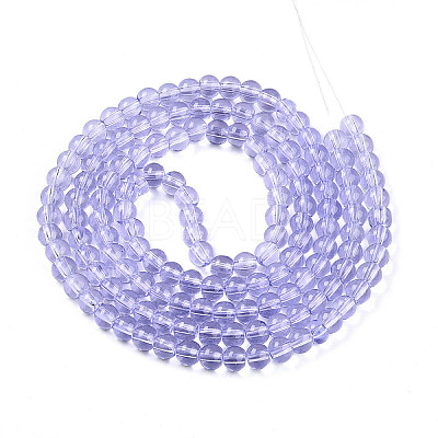 Baking Paint Transparent Glass Beads Strands DGLA-N006-6mm-06-1