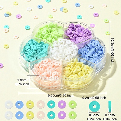 68G 7 Colors Handmade Polymer Clay Beads CLAY-YW0002-21-1