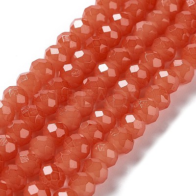 Baking Paint Imitation Jade Glass Bead Strands LS-DGLA-A034-J6MM-A12-1