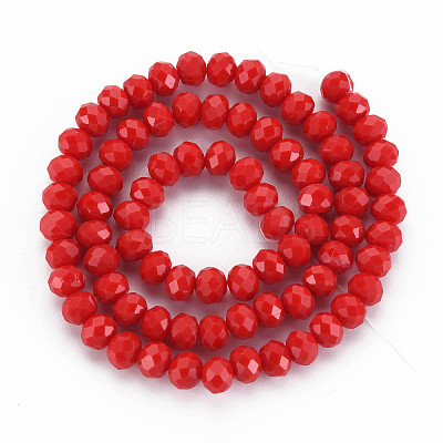Opaque Solid Color Glass Beads Strands EGLA-A034-P6mm-D22-1