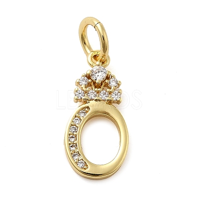 Brass Micro Pave Cubic Zirconia Pendants KK-M273-01G-O-1