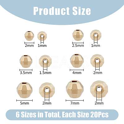 120Pcs 6 Styles Brass Spacer Beads KK-DC0003-63-1