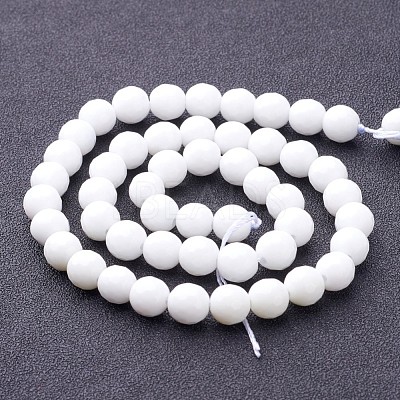 Synthetic White Agate Beads Strands X-G-D419-8mm-01-1
