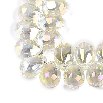 Electroplate Baking Paint Transparent Glass Beads Strands GL-N005-02A-C15-1