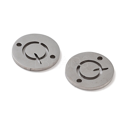 Non-Tarnish 201 Stainless Steel Hollow Flat Round Links FIND-R149-03O-P-1