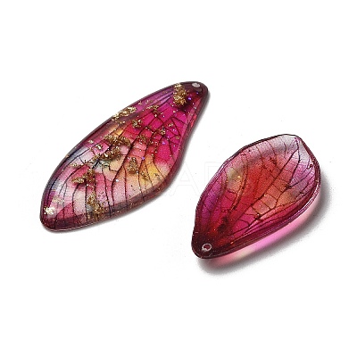 4Pcs Transparent Epoxy Resin Butterfly Wings Pendants RESI-C057-04B-1
