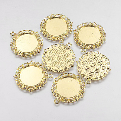Zinc Alloy Pendant Settings for Cabochon & Rhinestone PALLOY-A15290-G-NR-1