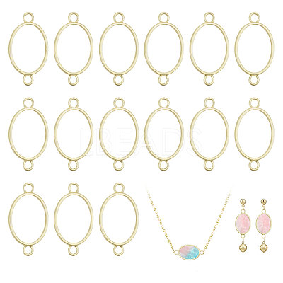 32Pcs Alloy Oval Open Back Bezel Connector Charms FIND-CA0011-77LG-1