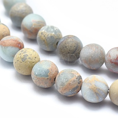Natural Aqua Terra Jasper Beads Strands G-N0128-48F-6mm-1