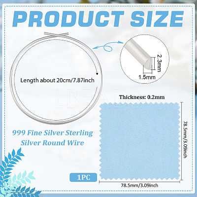 999 Fine Silver Sterling Silver Round Wire STER-BC0002-49B-1