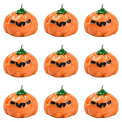 10Pcs Halloween Opaque Resin Pendants RESI-YW0004-94-1