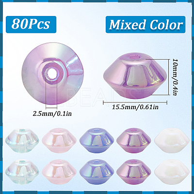 80Pcs Pinted Acrylic Bead OACR-SC0001-77-1