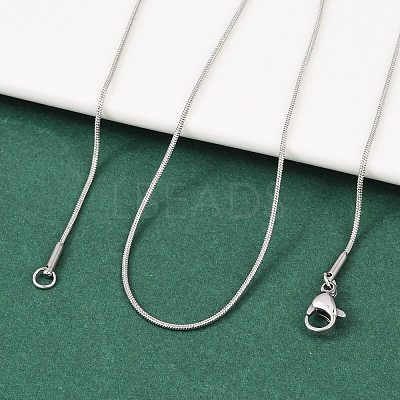 Tarnish Resistant 304 Stainless Steel Snake Chain Necklaces LS-NJEW-F196-14P-1