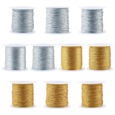 10 Rolls 10 Styles Round PET Metallic Thread MCOR-TA0001-04-1