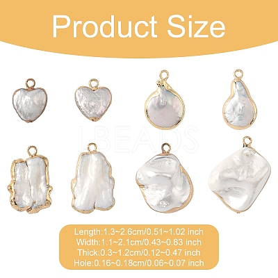 2Pcs Baroque Natural Keshi Pearl Pendants PEAR-YW0001-11-1