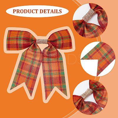 8Pcs 8 Colors Christmas Theme Imitation Linen Bowknot Ornament Accessories DIY-CA0004-34-1