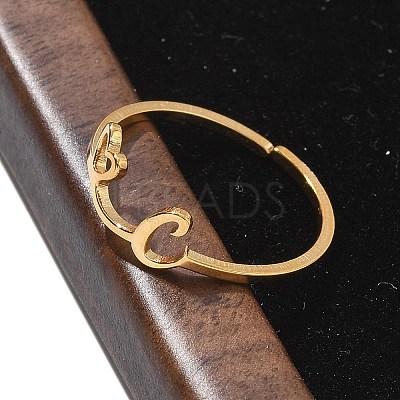 304 Stainless Steel Cuff Rings for Women RJEW-D285-01G-C-1