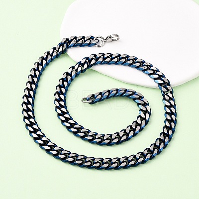 10MM 304 Stainless Steel Cuban Link Chain Necklaces NJEW-C099-04A-01-1