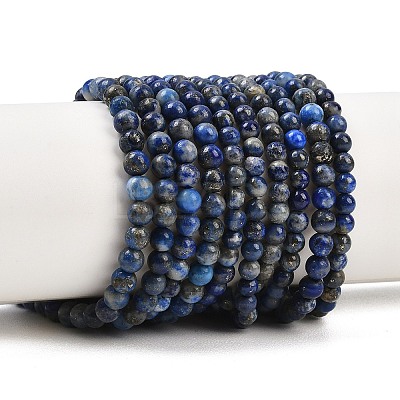 Natural Lapis Lazuli Round Beads Strands G-I181-09-4mm-1