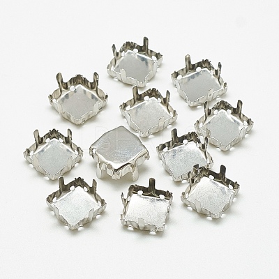 Non-Tarnish 201 Stainless Steel Sew on Prong Settings STAS-T032-08-10mm-1