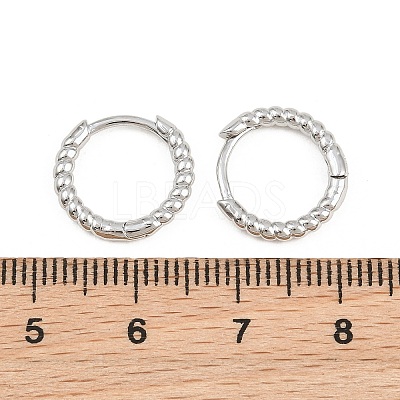 Brass Huggie Hoop Earrings KK-CBA8324-18C-P-1