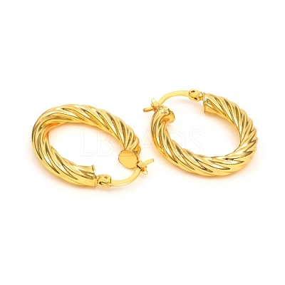 Brass Hoop Earrings EJEW-F250-05-G-1