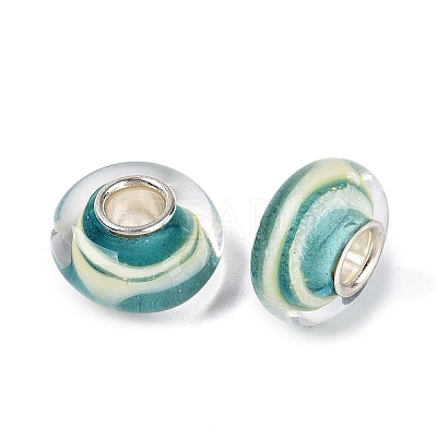 Handmade Lampwork & Brass Core European Beads LAMP-N044-11S-01-1