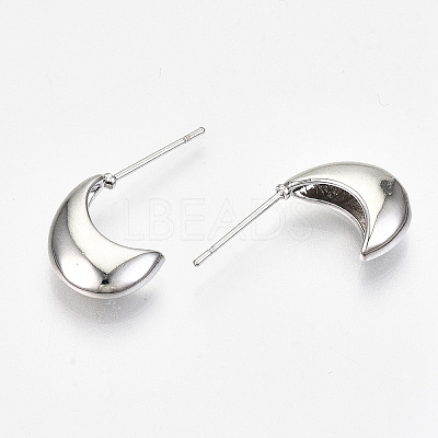 Brass Half Hoop Earrings KK-R117-035P-NF-1