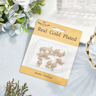 10Pcs Brass Micro Pave Cubic Zirconia Pendants KK-BBC0020-63-1
