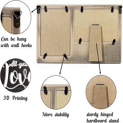 MDF Double Photo Frames AJEW-WH0424-007-1