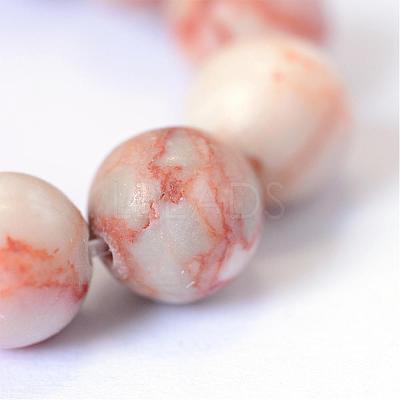 Natural Red Netstone Round Bead Strands G-E334-6mm-06-1