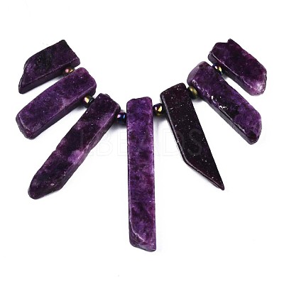 Natural Lepidolite/Purple Mica Stone Beads Strands X-G-N215-007-1