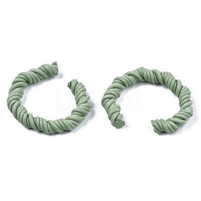 Polymer Clay Twist Rope Open Ring CLAY-N010-031-04-1