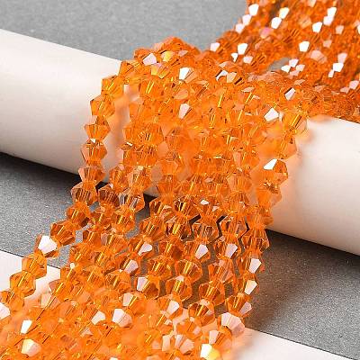 Transparent Electroplate Glass Beads Strands EGLA-A039-T6mm-B23-1