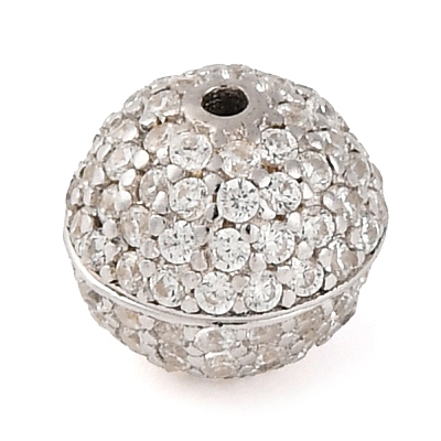 925 Sterling Silver Micro Pave Clear Cubic Zirconia Screw Clasps STER-U005-04P-1