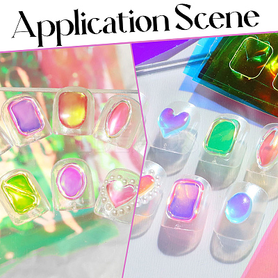 Aurora Laser Glass Paper Nail Art Stickers Decals MRMJ-WH20003-08-1