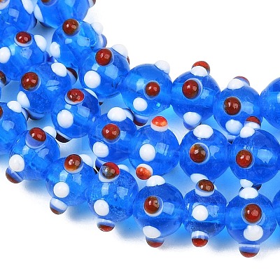Handmade Bumpy Lampwork Beads Strands LA-CBA05D6-01-10-1
