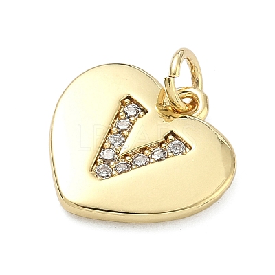 Brass Micro Pave Clear Cubic Zirconia Pendants KK-D229-01G-22-1