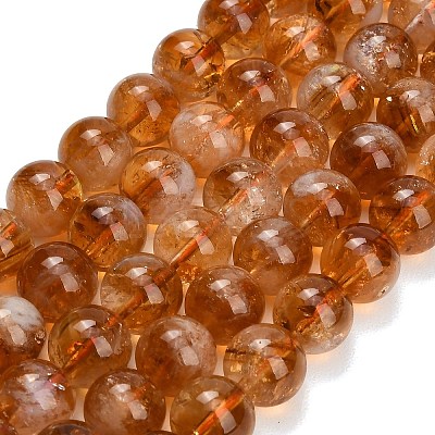 Hearted Natural Citrine Beads Strands GG-T002-A02-10mm-1