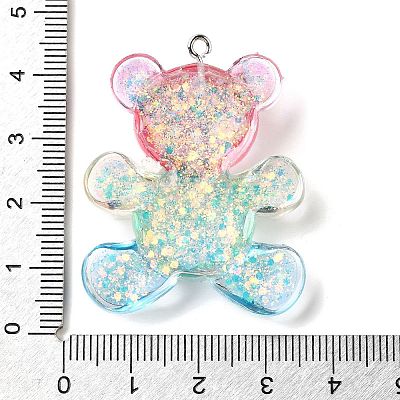 Transparent Resin Pendants RESI-H036-01A-1